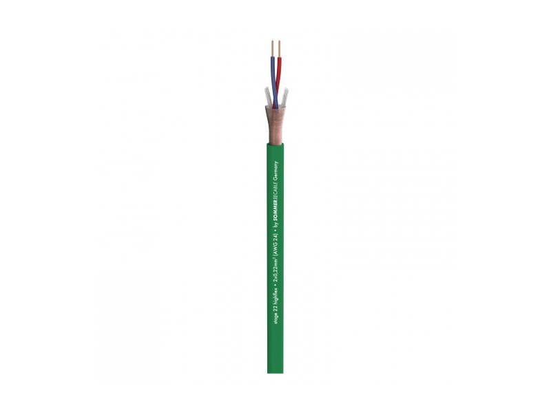 SOMMER CABLE Stage 22 Highflex; 2 x 0,22 mm2; PVC 6,40 mm przewód mikrofonowy, zielony